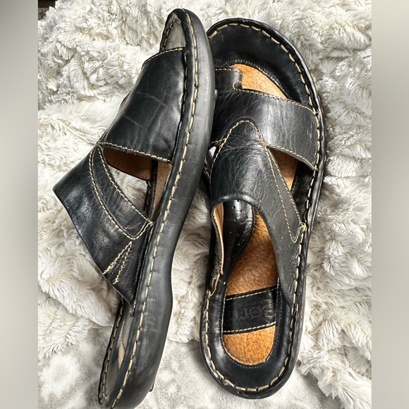 Born Black Toe Loop Sandals Sz10 - Picture 4 of 6